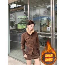 Pinksoya 松茶可可 高级感复古金属扣外套女秋季新款呢子外套上衣