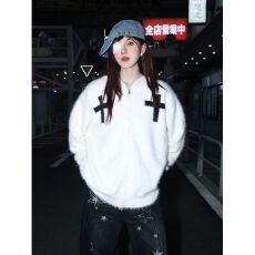 批发2025新款重磅连帽<b class='q'>毛衣</b>外套男女情侣装秋冬潮牌针织衫