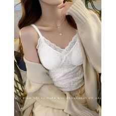 批发2026新款春季加绒蕾丝吊带内搭背心女秋冬保暖设计打底美背上衣