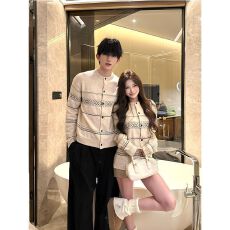 批发2026新款费尔岛提花百搭圆领毛衣外套<b class='q'>男</b>女秋冬季宽松情侣针织<b class='q'>开衫</b>