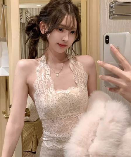 2026 새로운 가슴 패드 레이스 행침 목 캐미솔 만나는 아름다움 뒤로 브래지어 하나 백리스 인사이드 가져 가라. 작은 맨위
