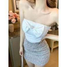 批发2026新款胸垫纯欲辣妹蕾丝蝴蝶结抹胸背心女泰式打底外穿无袖上衣