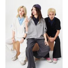 夏季短袖polo衫男美式潮牌宽松翻领带领t恤纯色简约流行休闲上衣