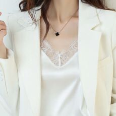 批发真丝绸缎面蕾丝小吊带背心<b class='q'>女</b>性感洋气西装内搭打底无袖时尚上衣潮