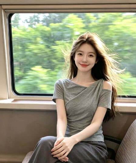 2026 새로운 여름 한 부서 미니멀리즘 회색 오프숄더 비스듬한 칼라 반팔 티셔츠 여성