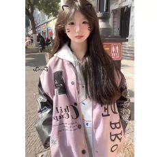 批发2026新款重磅拼皮全刺绣美式棒球服外套男女刺绣高街百搭情侣夹克