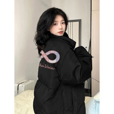 批发可退换（高品质手塞棉不跑棉加厚）冬季棉服宽松印花<b class='q'>棉衣</b>面包服女