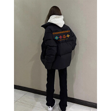 批发可退换（高品质手塞棉不跑棉加厚）冬季棉服宽松印花<b class='q'>棉衣</b>面包服女