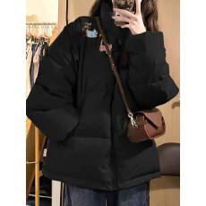 批发可退换（高品质手塞棉不跑棉加厚）冬季棉服宽松印花<b class='q'>棉衣</b>面包服女