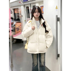 批发可退换（高品质手塞棉不跑棉加厚）冬季棉服宽松印花<b class='q'>棉衣</b>面包服女