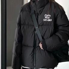 可退换高品质手塞棉不跑棉加厚冬季棉服宽松印花棉衣面包服女