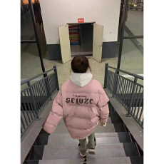 可退换高品质手塞棉不跑棉加厚冬季棉服宽松印花棉衣面包服女