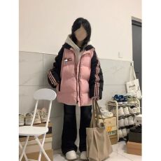可退换高品质手塞棉不跑棉加厚冬季宽松印花棉衣棉服面包服女