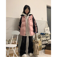 可退换高品质手塞棉不跑棉加厚冬季宽松印花棉衣棉服面包服女