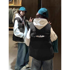 批发可退换（高品质手塞棉加厚）<b class='q'>冬</b>季马甲带门禁棉服印花棉衣面包服女