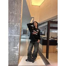 原版做法纯棉200克21支食毛+手感印花宽松打底手袖束口长袖T恤女