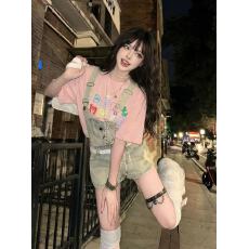 高品质纯棉200克100%棉精梳紧密优质做工前印花短袖t恤女