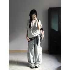 高品质纯棉230克精梳紧密手感好爽滑优质做工前印花短袖t恤女