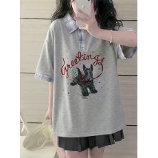 批发高品质纯棉220克19支食毛+手感超爽滑印花假两件翻领短袖POLO衫