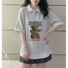 批发高品质纯棉220克19支食毛+手感超爽滑印花假两件翻领短袖POLO衫