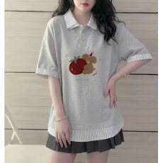 批发高品质纯棉220克19支食毛+手感超爽滑印花假两件翻领短袖POLO衫