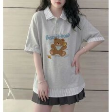 批发高品质纯棉220克19支食毛+手感超爽滑印花假两件翻领短袖POLO衫