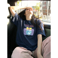 高品质纯棉230克精梳紧密手感好爽滑优质做工前印花短袖t恤女