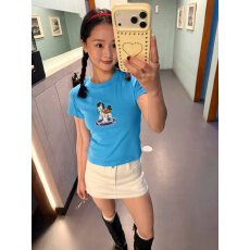 批发原版做法纯棉220克40支食毛+手感有弹力印花修身收腰短袖t恤女