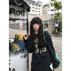 高质量纯棉200克21支精梳精密印花秋季宽松长袖T恤女