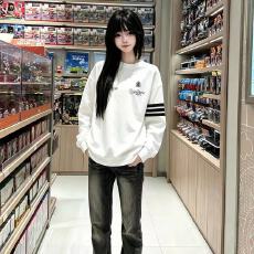 批发高品质纯棉220克19支食毛+手感超爽滑印花条杠罗纹束口<b class='q'>长袖</b><b class='q'>T</b><b class='q'>恤</b>女