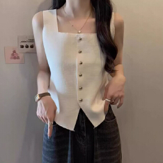 批发大码小香风西装内搭方领吊带背心女微胖mm夏季高级感外穿打底上衣