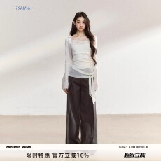 批发原创设计感深灰色宽松直筒西裤新款垂坠高级感休闲裤子