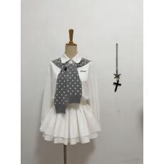 批发POPWEST丨学院风披肩<b class='q'>衬衫</b>连衣裙百搭显瘦长袖系带<b class='q'>衬衫</b>裙<b class='q'>女</b>