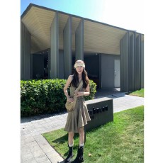 批发ASHENONLINE 流浪月球 细节满满不规则设计感<b class='q'>连衣裙</b>v领度假吊带裙