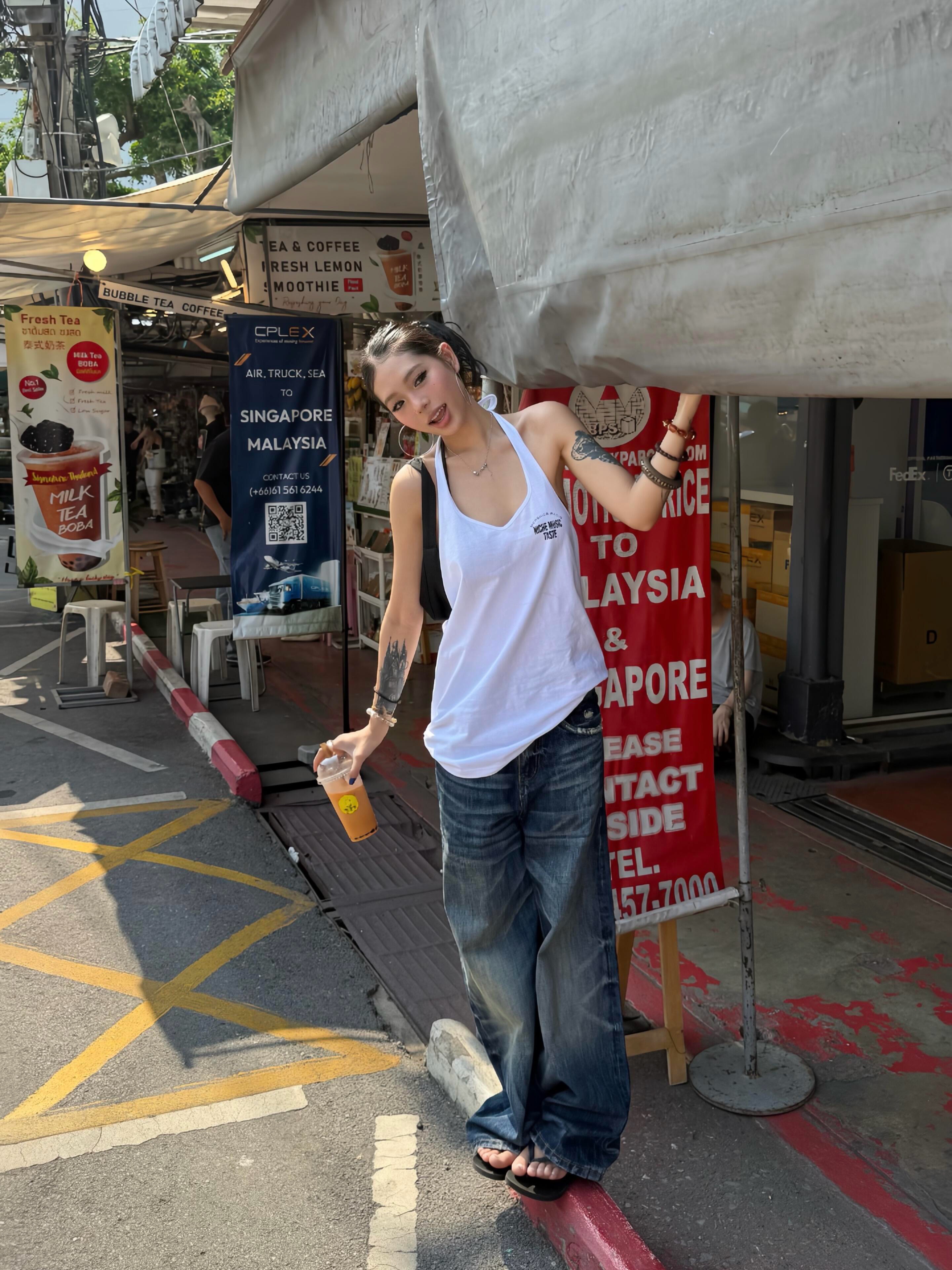 화이트 행침 목 yyds 느슨함 센스 당겨서 전체