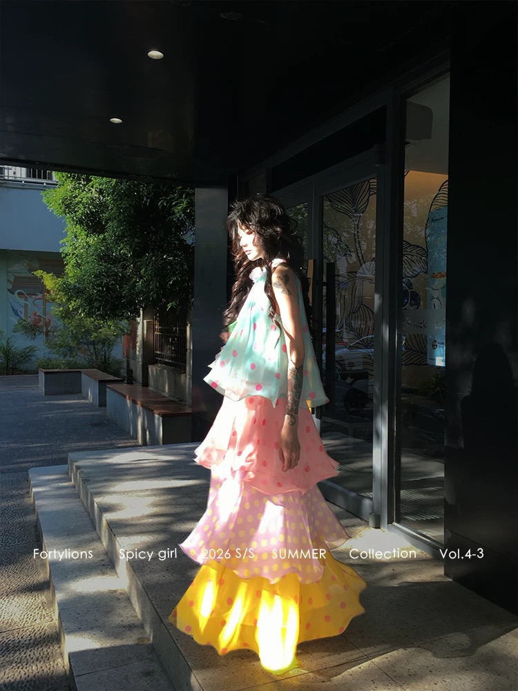 fortylions 4 월 29 번호 20 00 켜기 새로운 95 접기 패키지 우편 사탕 소녀 확장 버전 도트 무늬 치마