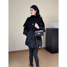 批发欧货小香风针织披肩菱格羽绒服女2025冬季新款收腰保暖外套女潮