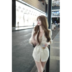 批发江浙沪千金穿搭套装千金纯欲风V领蕾丝拼接衬衫女包臀短裙两件套