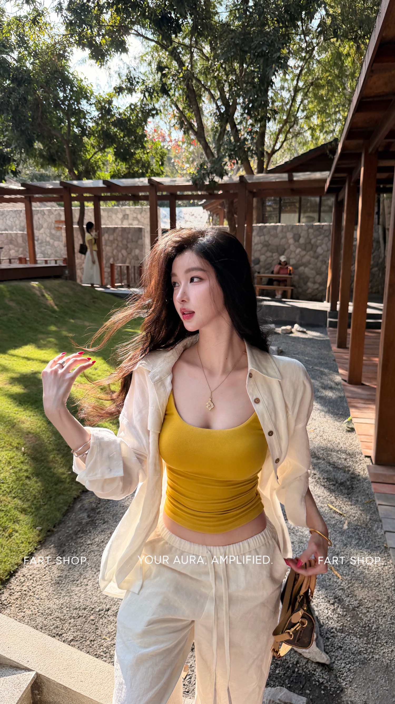 봄 아마 루즈핏 화이트 여성 셔츠 봄 여름 느슨함 맨위 조끼 캐주얼 바지 3종 세트