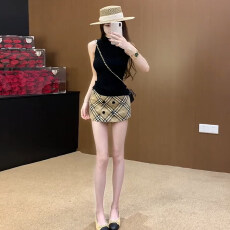 批发夏季新款时尚<b class='q'>无袖</b>针织背心+高腰包臀裙两件套女潮