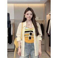 批发韩系宽松百搭设计感薄款防晒长袖衬衫2026春夏新款外穿慵懒风上衣