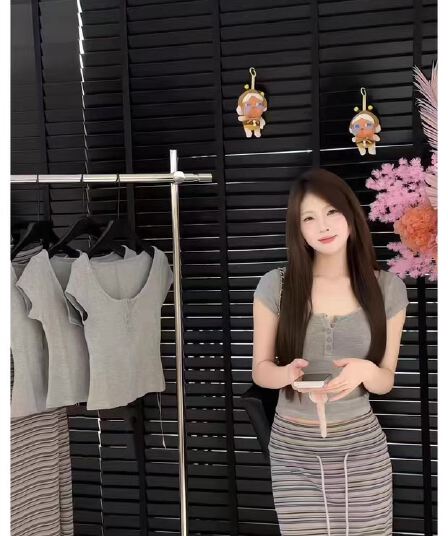 느슨함 센스 외국 가스 세트 여성 여름 회색 긍정적 인 어깨 몸매 가꾸기 반팔 티셔츠 스트라이프 펌프 로프 반신 롱 스커트 투피스 세트