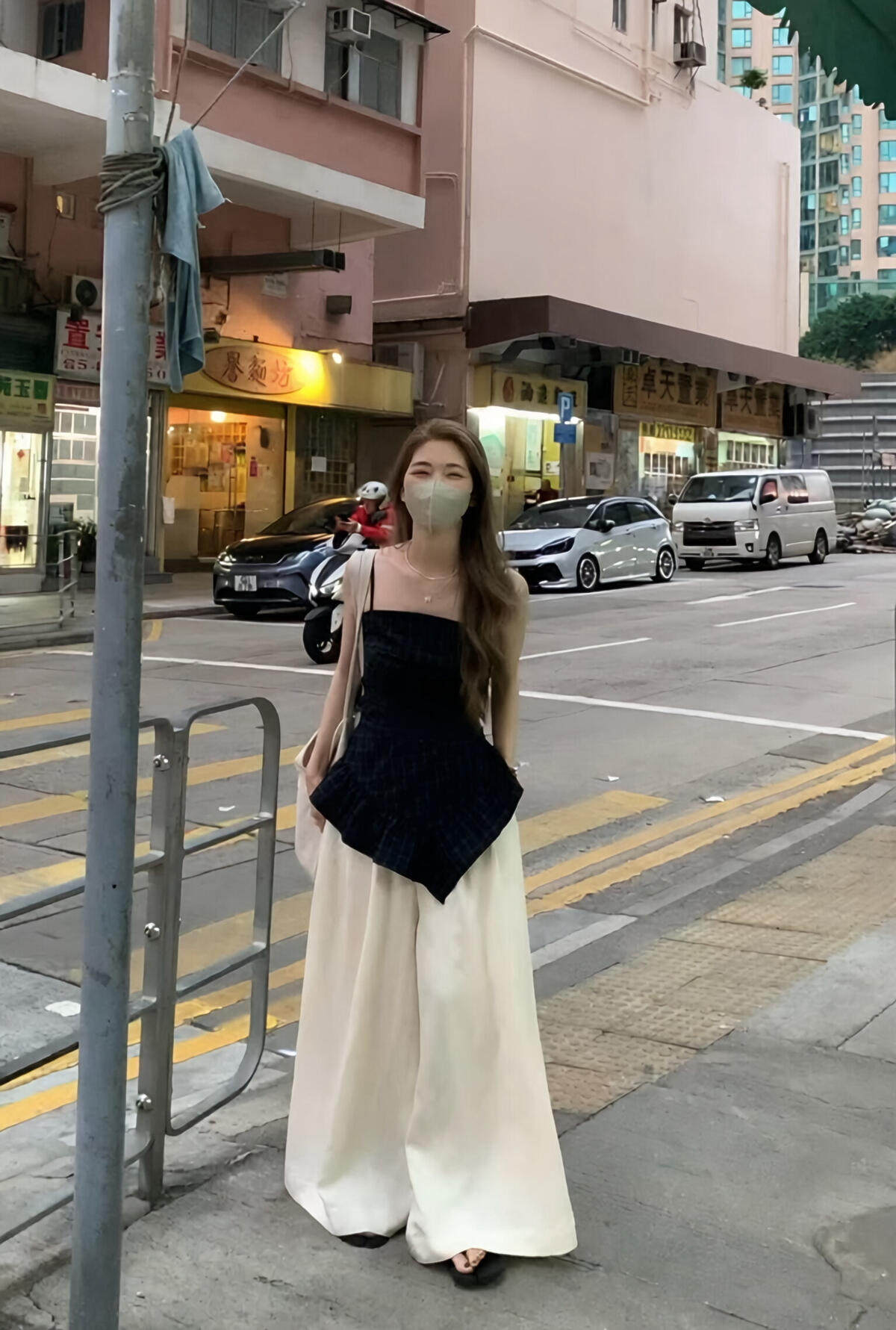 여름 새로운 허리 수축 작은 셔츠 조끼 루즈핏 넓은 다리 펄럭 이는 바지 캐주얼 바지 투피스 세트 세트