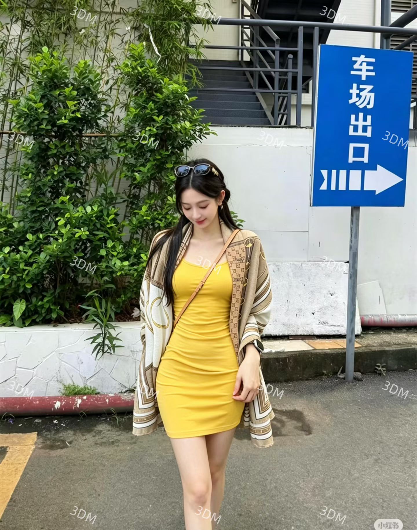 한국 스타일 여름 새로운 패션 미니멀리즘 단색 활력 드레스 프린트 다용도 숄 재킷 투피스 세트