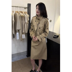 批发26<b class='q'>秋</b>季网红新款时尚套装裙女高级感双排扣显瘦风衣外套+半身裙