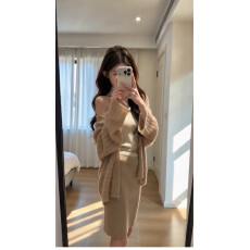 批发韩系轻熟高知穿搭一整套针织连衣<b class='q'>裙子</b>女2026新款早秋季包臀裙套装