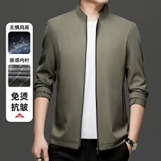 批发实拍秋冬新款男士外套中老年日常爸爸装<b class='q'>商务</b>休闲时尚百搭立领夹克