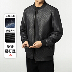 批发秋冬季新款中老年男士时尚爸爸装<b class='q'>休闲</b><b class='q'>商务</b>百搭立领黑色百搭夹克