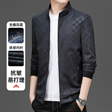 批发秋冬季新款男士外套中老年时尚<b class='q'>休闲</b>爸爸装<b class='q'>商务</b>立领百搭男士夹克