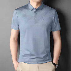 批发2026夏季新款中年男士翻领短袖polo衫宽松直筒高档半袖爸爸装上衣